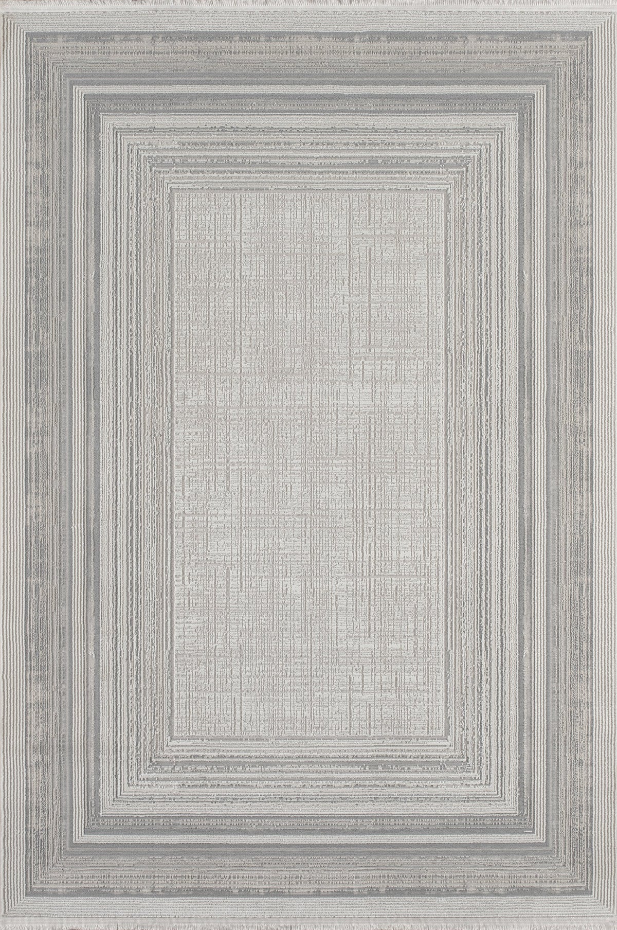 Layla Lux Silkki Rug – Cream / Grey