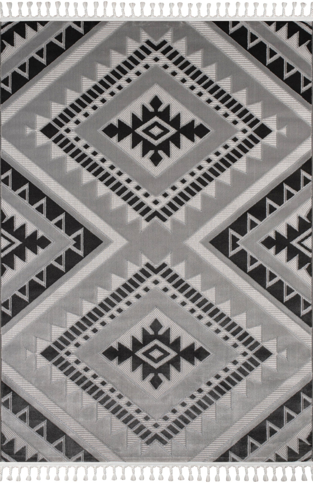Damia Utu Rug – Grey / Dark Grey
