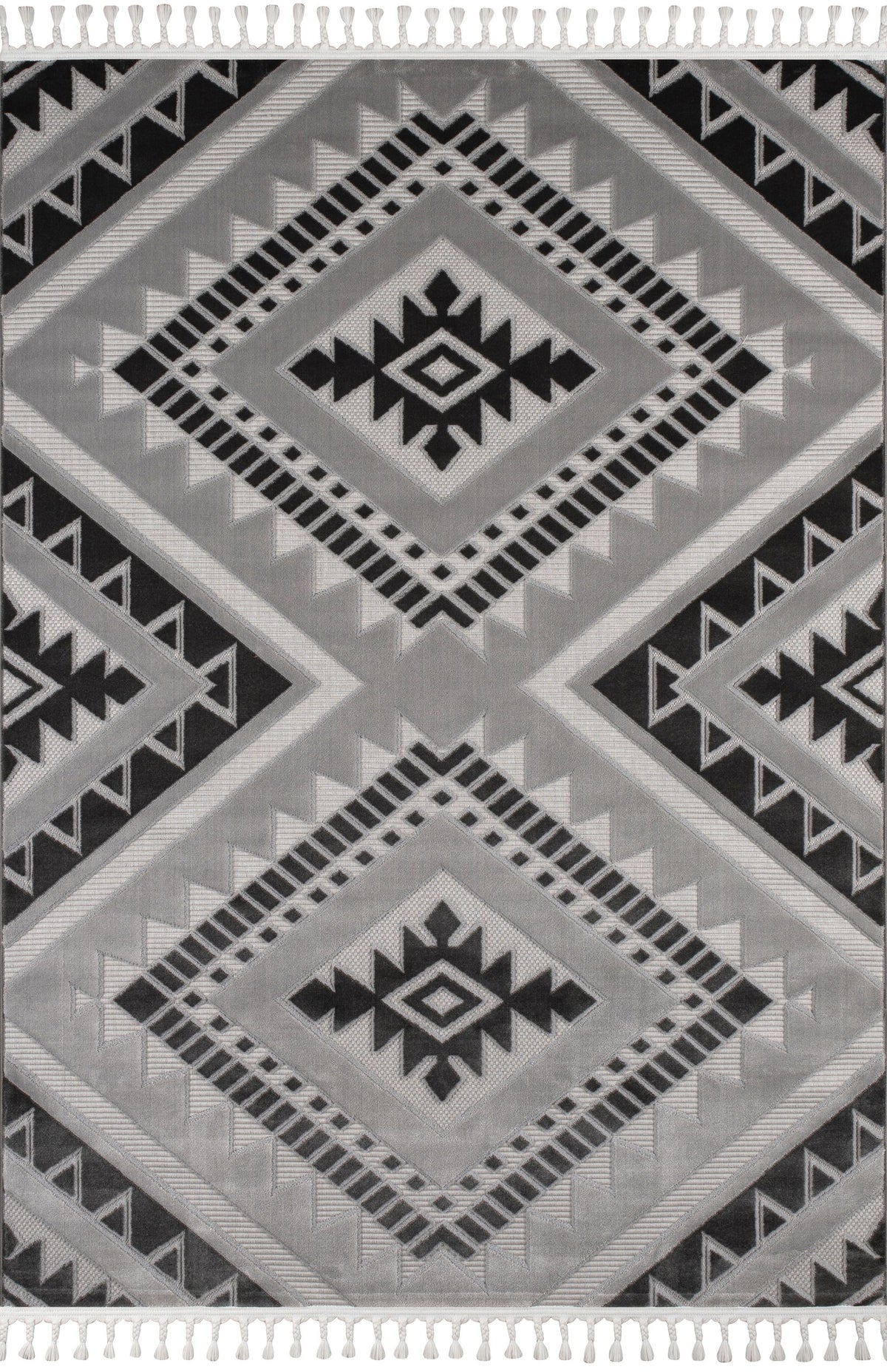 Damia Utu Rug – Grey / Dark Grey