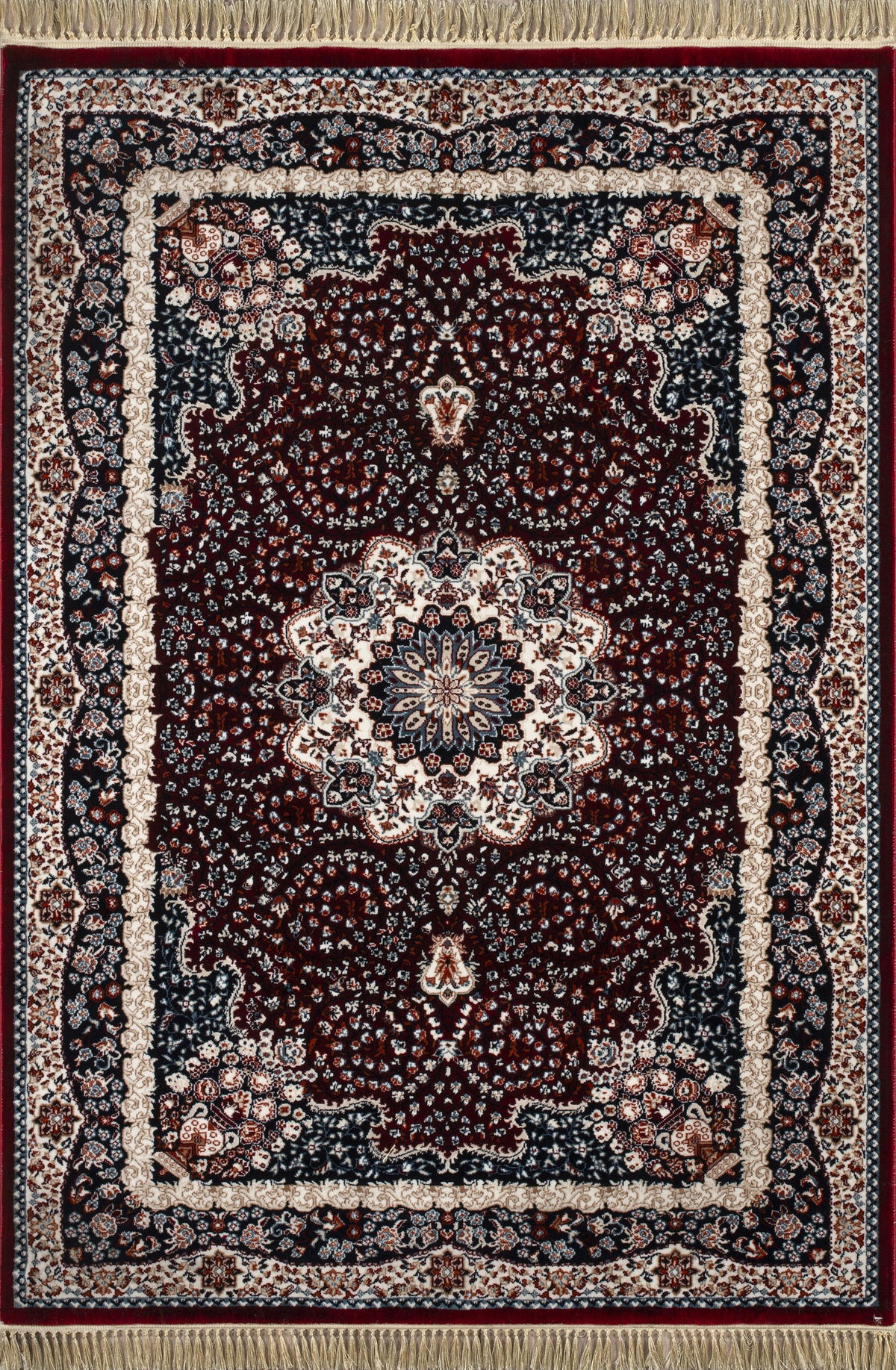 Kermanshah Taivas Rug – Burgundy / Navy