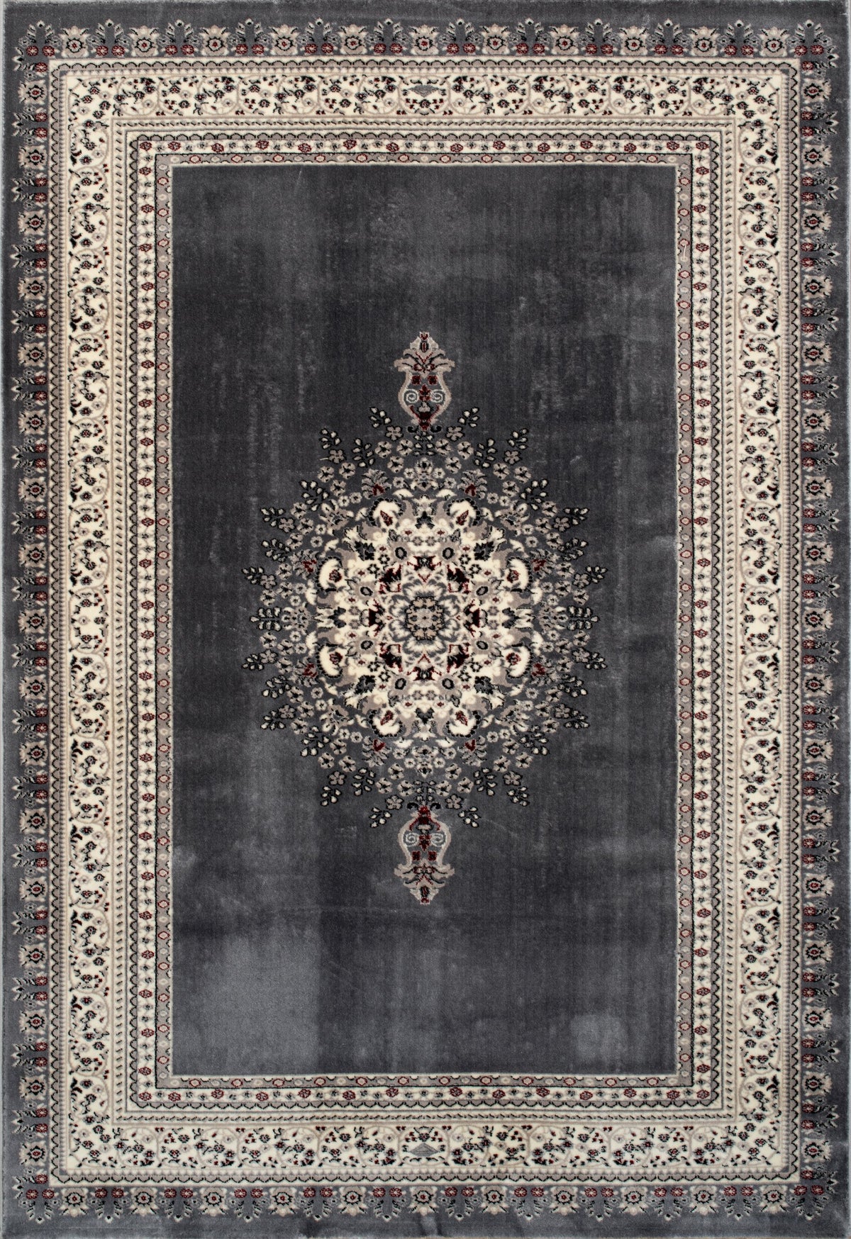 Tabriz Ruska Rug – Dark Grey
