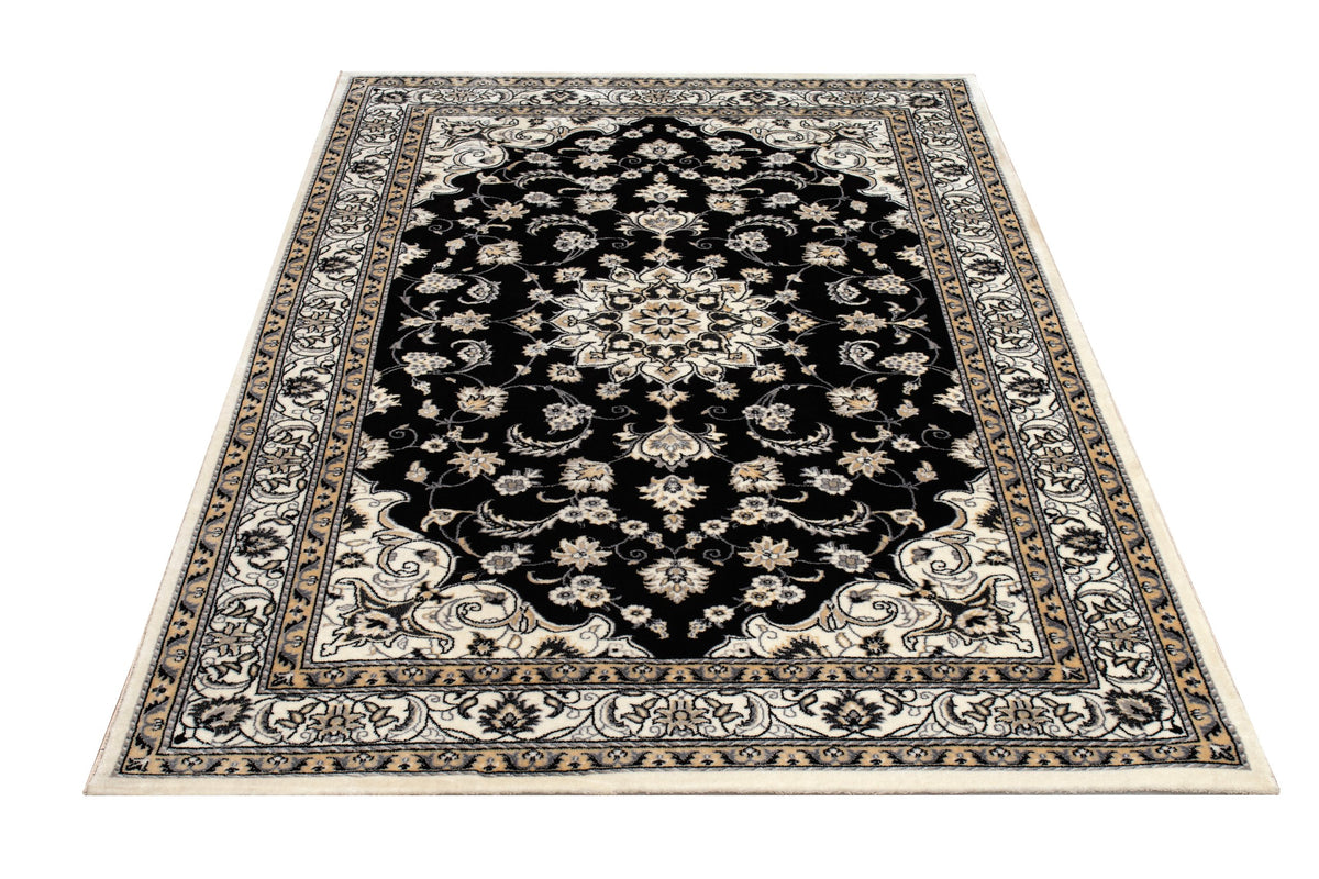 Tabriz Kaarna Rug – Black / Grey (2)