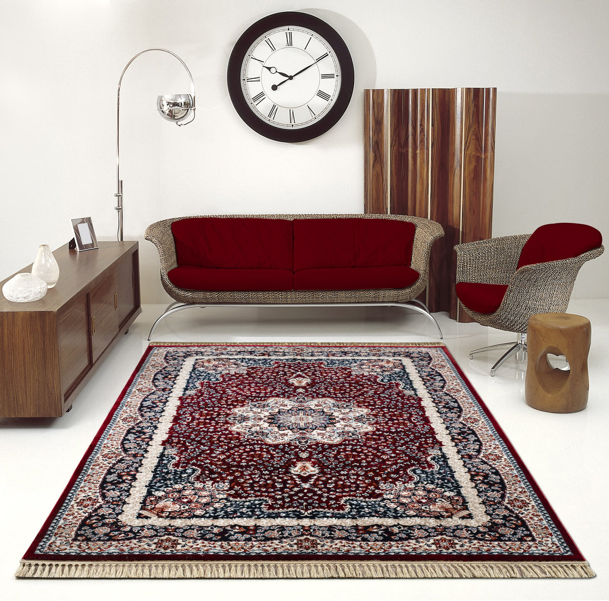 Kermanshah Taivas Rug – Burgundy / Navy (3)