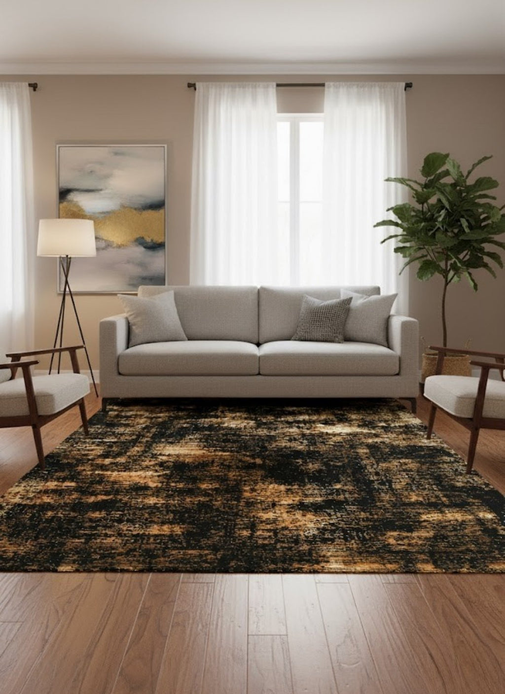 Montana Kataja Rug – Black / Gold (4)