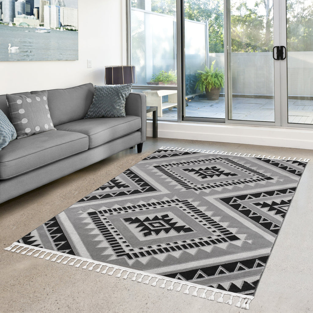 Damia Utu Rug – Grey / Dark Grey (7)