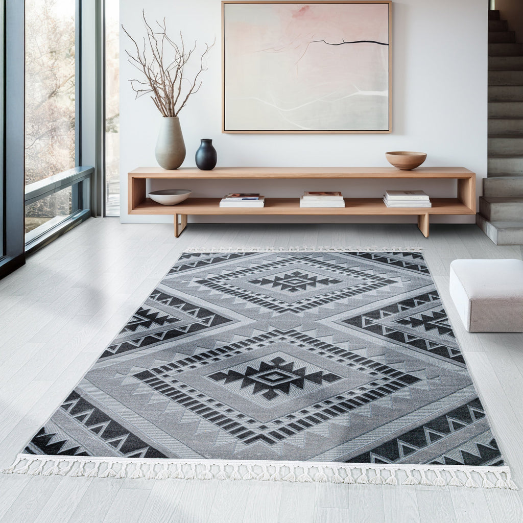 Damia Utu Rug – Grey / Dark Grey (8)